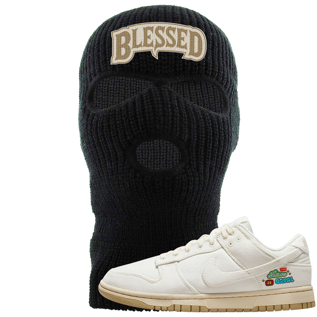 Future Is Equal Low Dunks Ski Mask | Blessed Arch, Black