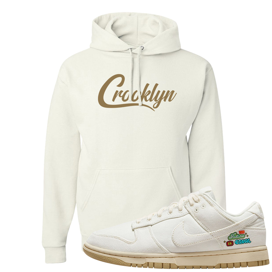 Future Is Equal Low Dunks Hoodie | Crooklyn, White