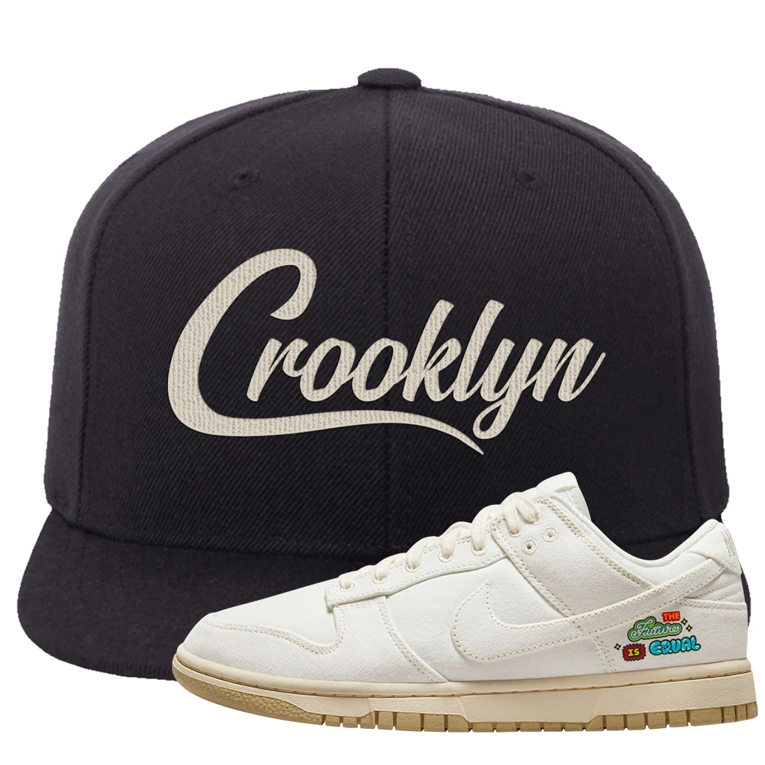 Future Is Equal Low Dunks Snapback Hat | Crooklyn, Black