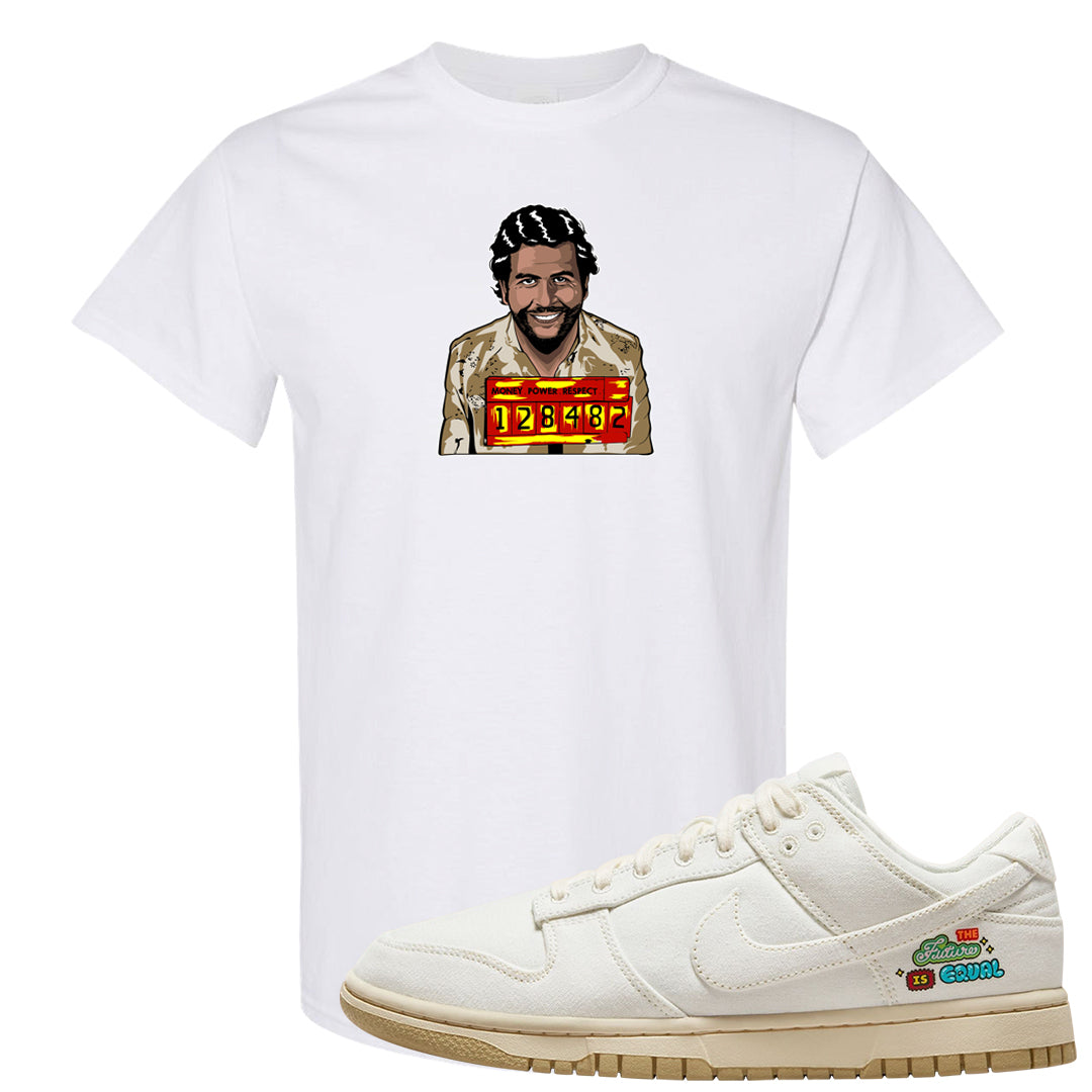 Future Is Equal Low Dunks T Shirt | Escobar Illustration, White