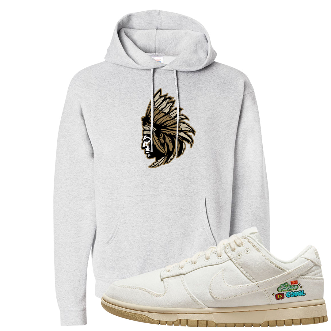 Future Is Equal Low Dunks Hoodie | Indian Chief, Ash