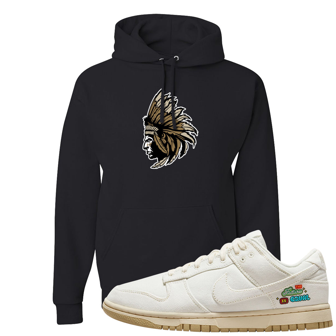 Future Is Equal Low Dunks Hoodie | Indian Chief, Black