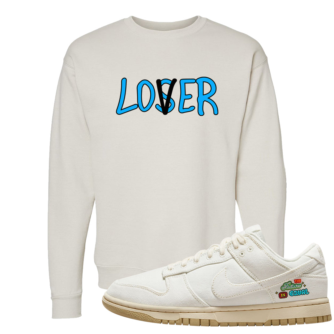 Future Is Equal Low Dunks Crewneck Sweatshirt | Lover, Sand
