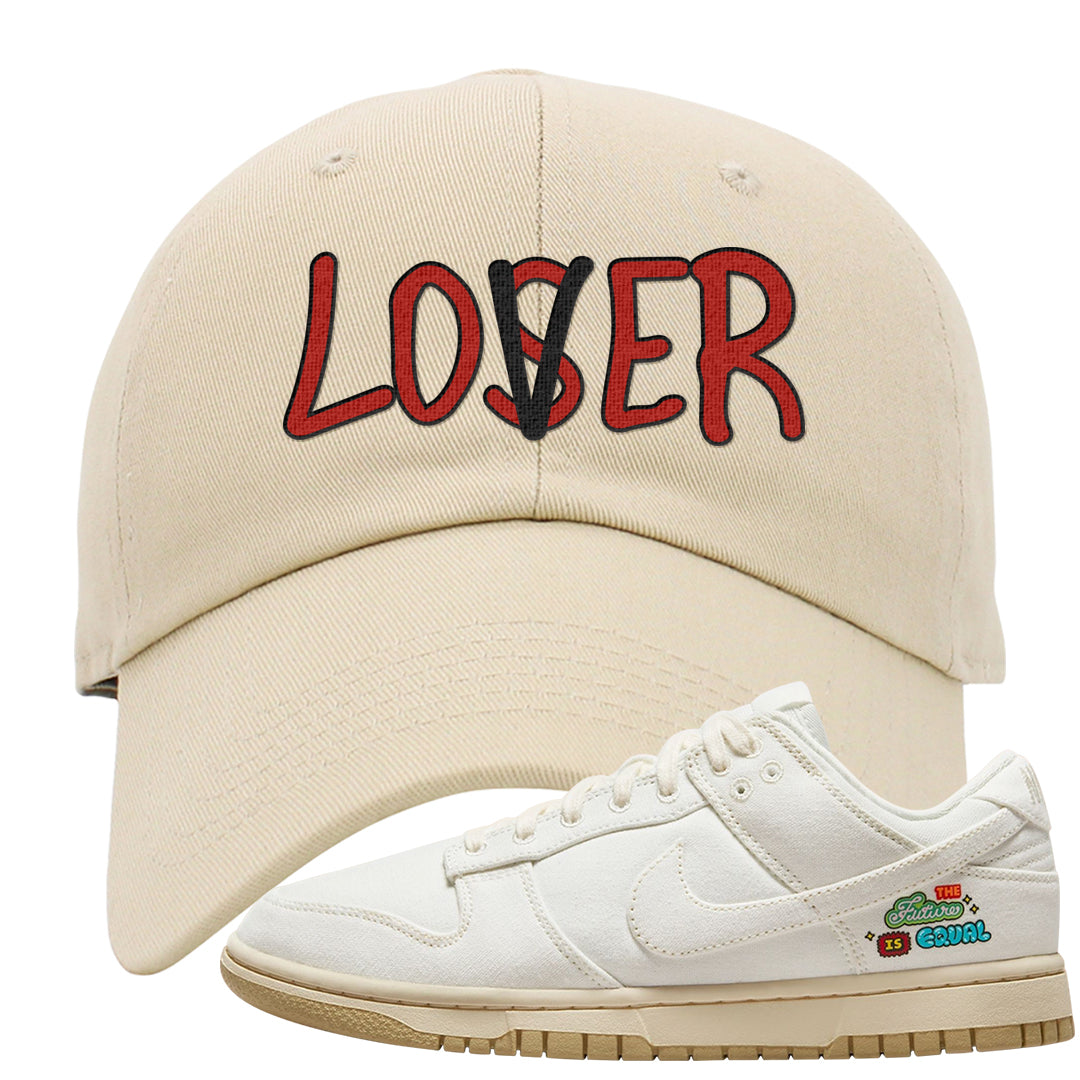 Future Is Equal Low Dunks Dad Hat | Lover, Ivory