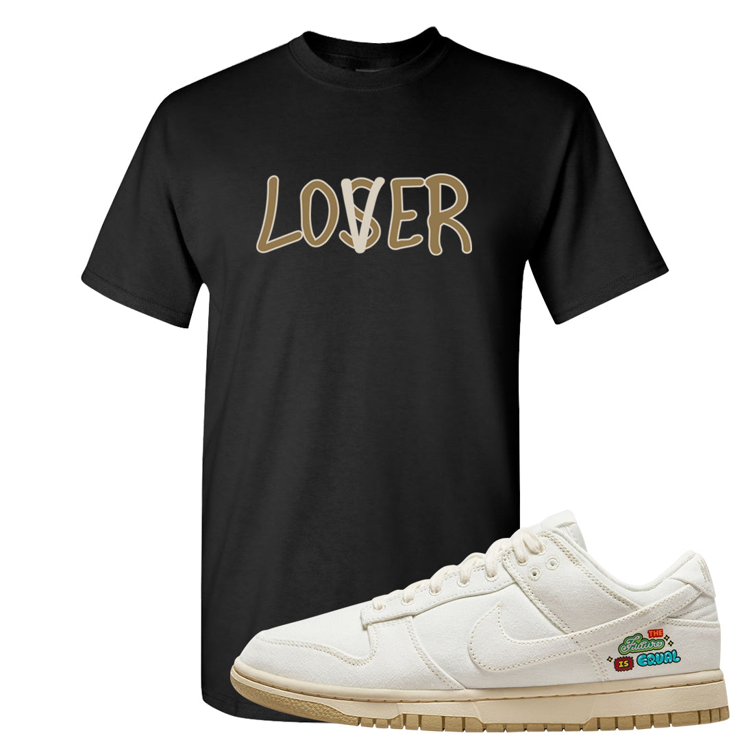 Future Is Equal Low Dunks T Shirt | Lover, Black