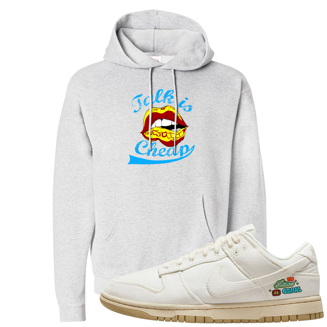 Future Is Equal Low Dunks Hoodie | Talk Lips, Ash