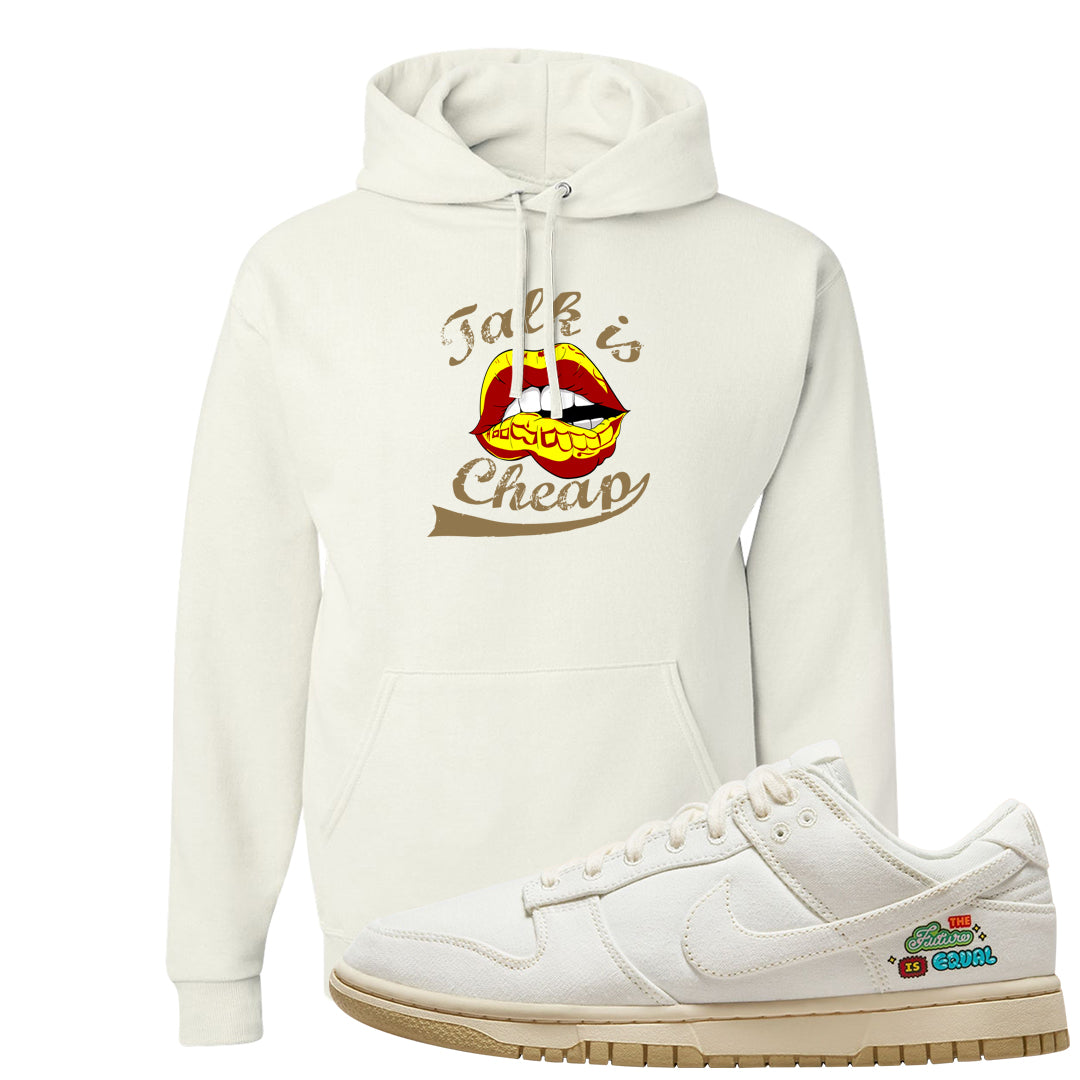 Future Is Equal Low Dunks Hoodie | Talk Lips, White