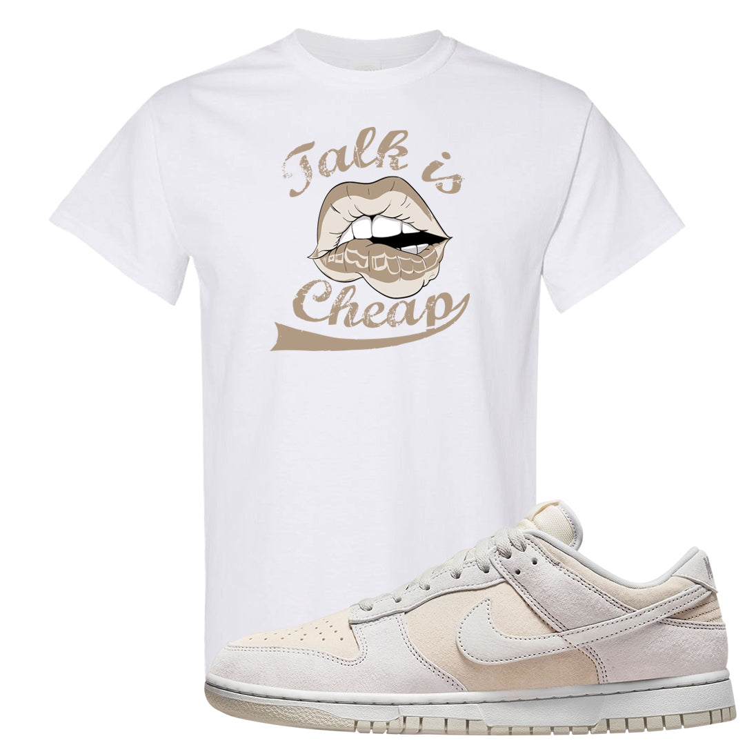 Vast Grey Low Dunks T Shirt | Talk Lips, White