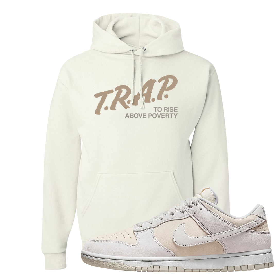 Vast Grey Low Dunks Hoodie | Trap To Rise Above Poverty, White
