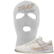 Vast Grey Low Dunks Ski Mask | Trap To Rise Above Poverty, White