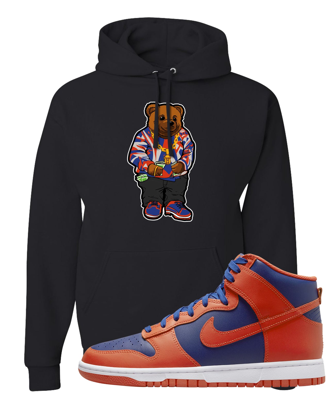 Orange Deep Royal High Dunks Hoodie | Sweater Bear, Black