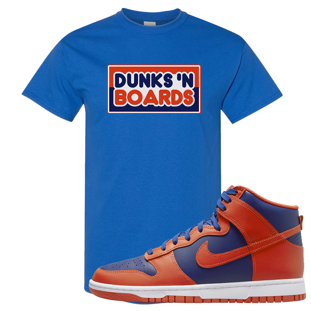 Orange Deep Royal High Dunks T Shirt | Dunks And Boards, Royal