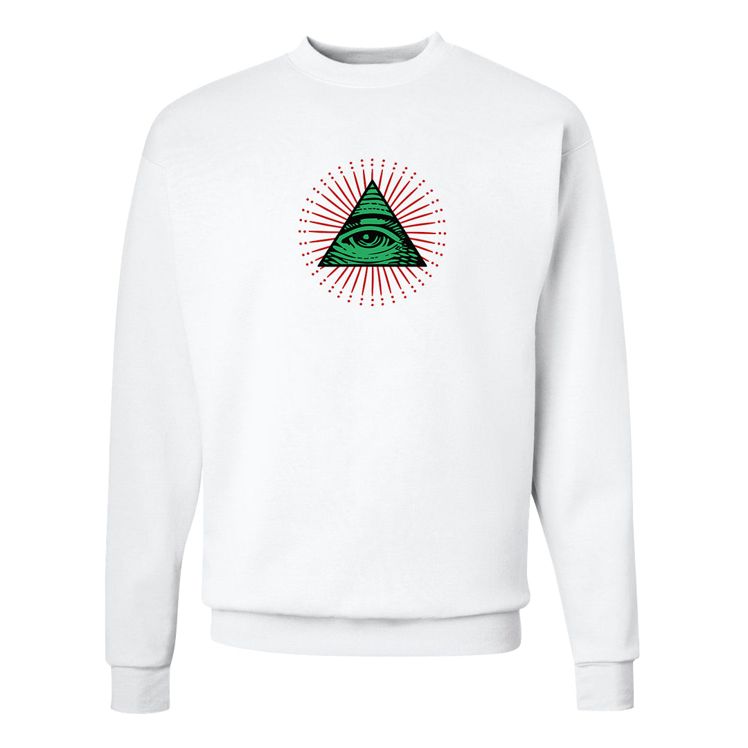 Plaid High Dunks Crewneck Sweatshirt | All Seeing Eye, White