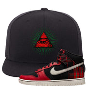 Plaid High Dunks Snapback Hat | All Seeing Eye, Black