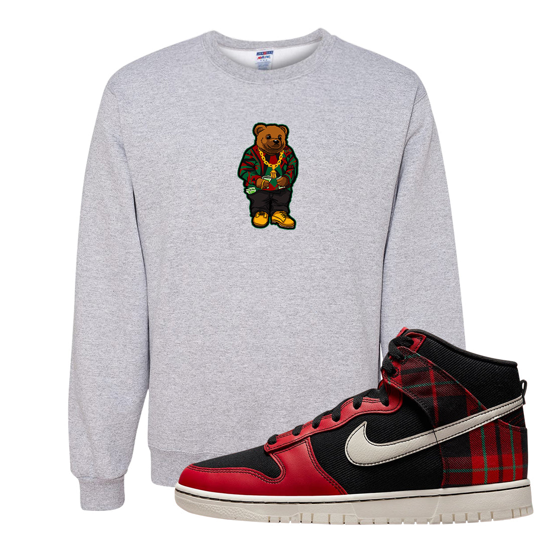 Plaid High Dunks Crewneck Sweatshirt | Sweater Bear, Ash