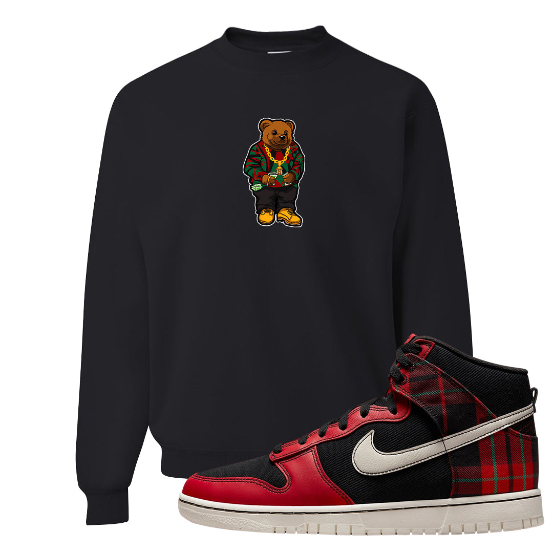 Plaid High Dunks Crewneck Sweatshirt | Sweater Bear, Black