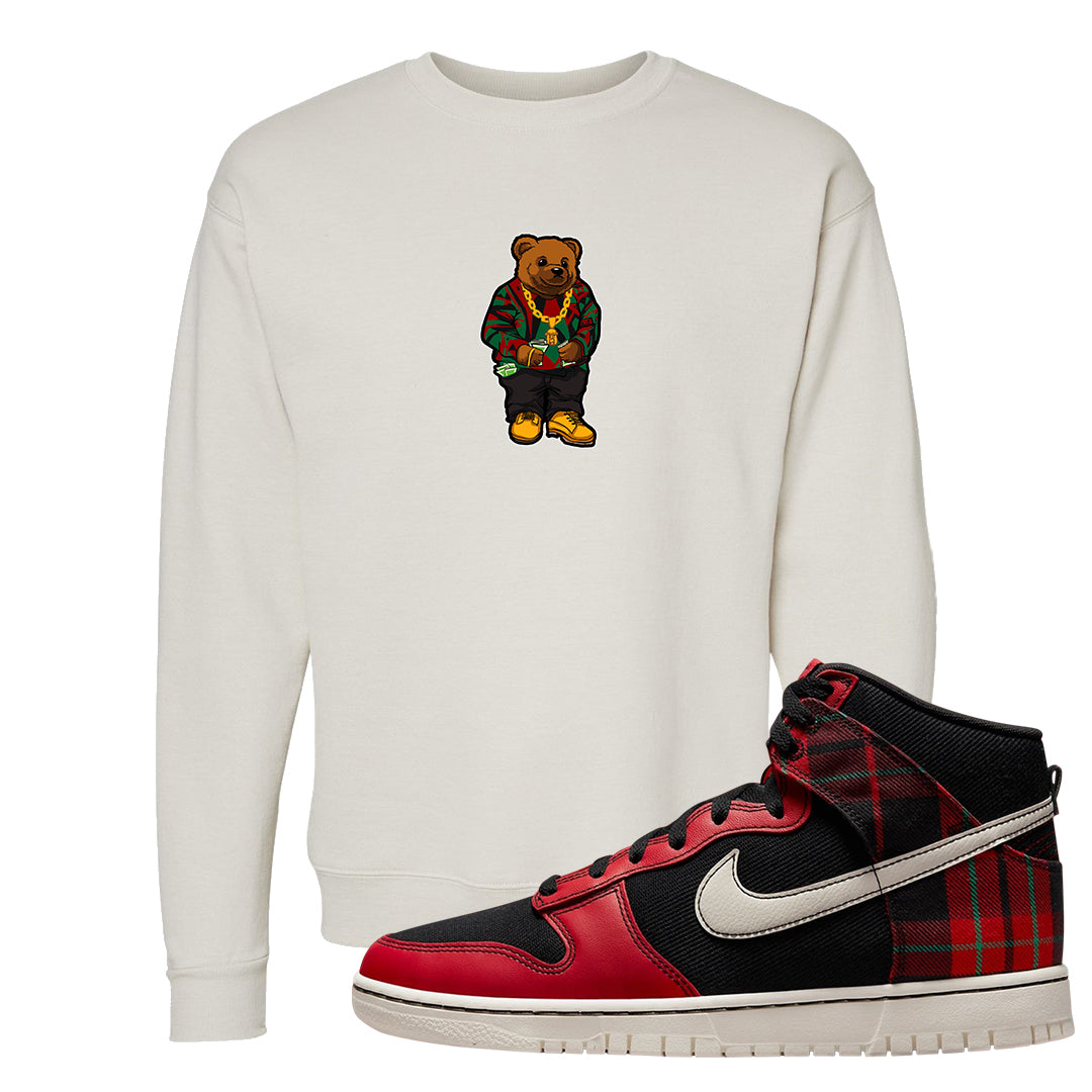 Plaid High Dunks Crewneck Sweatshirt | Sweater Bear, Sand