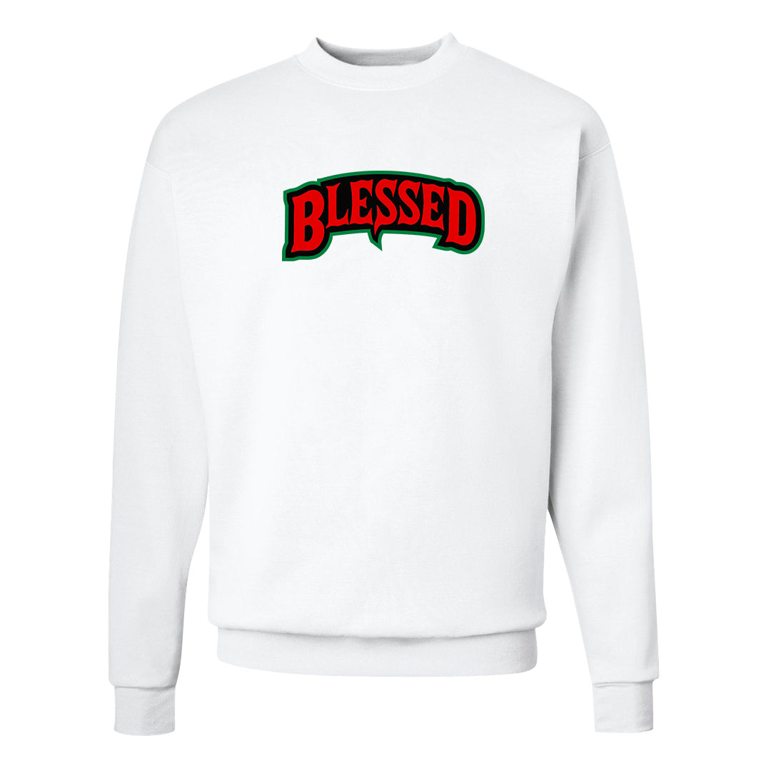 Plaid High Dunks Crewneck Sweatshirt | Blessed Arch, White