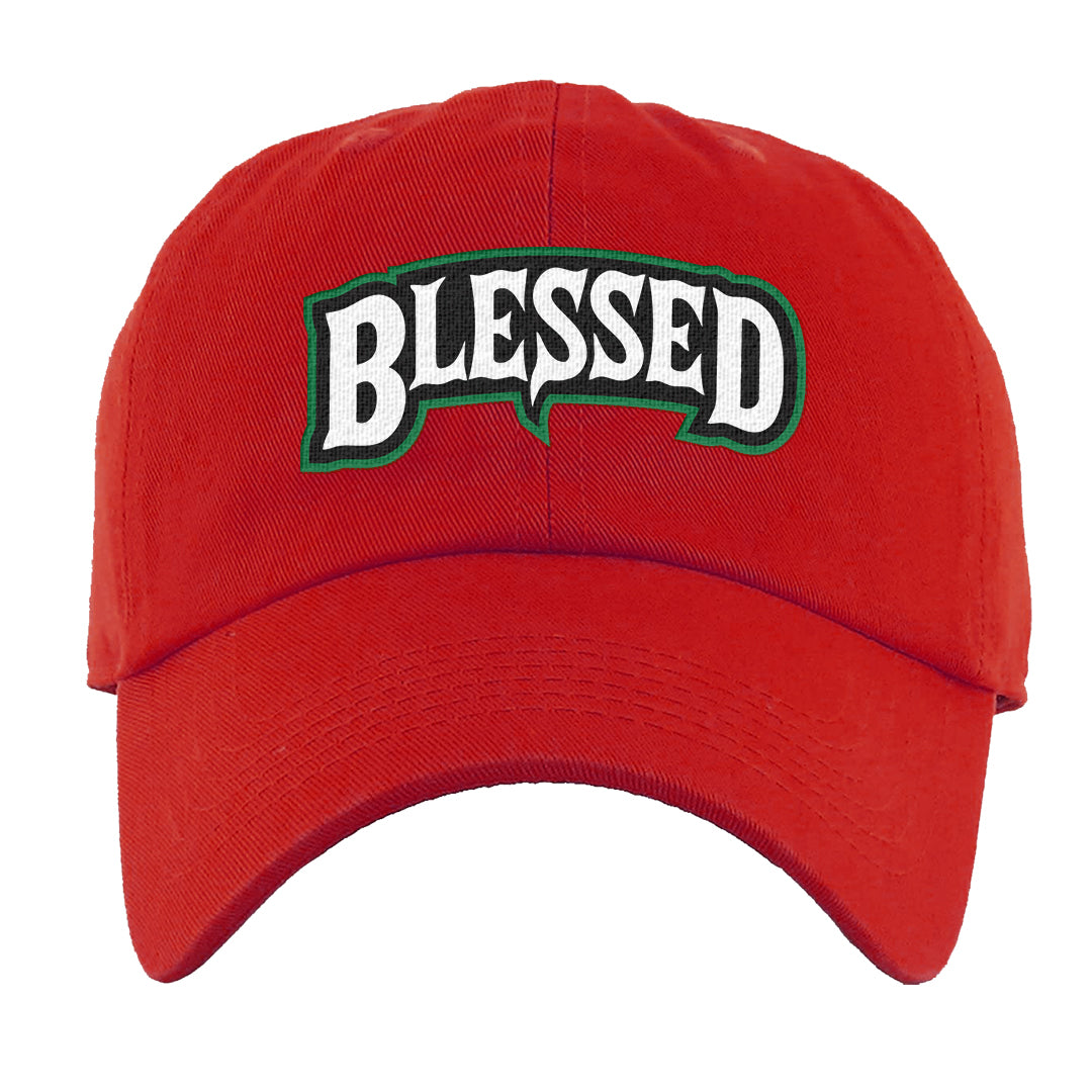 Plaid High Dunks Dad Hat | Blessed Arch, Red