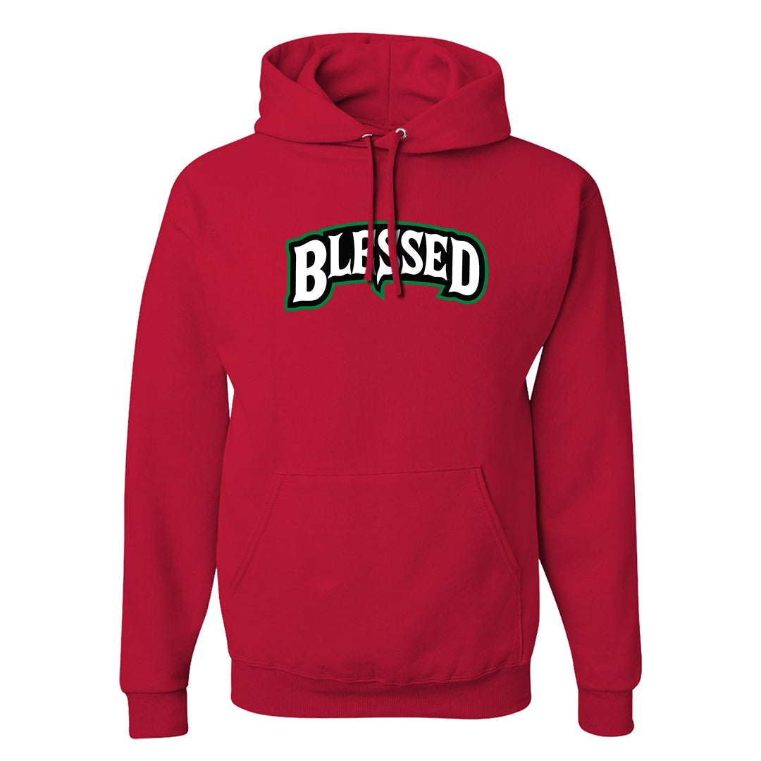 Plaid High Dunks Hoodie | Blessed Arch, Red