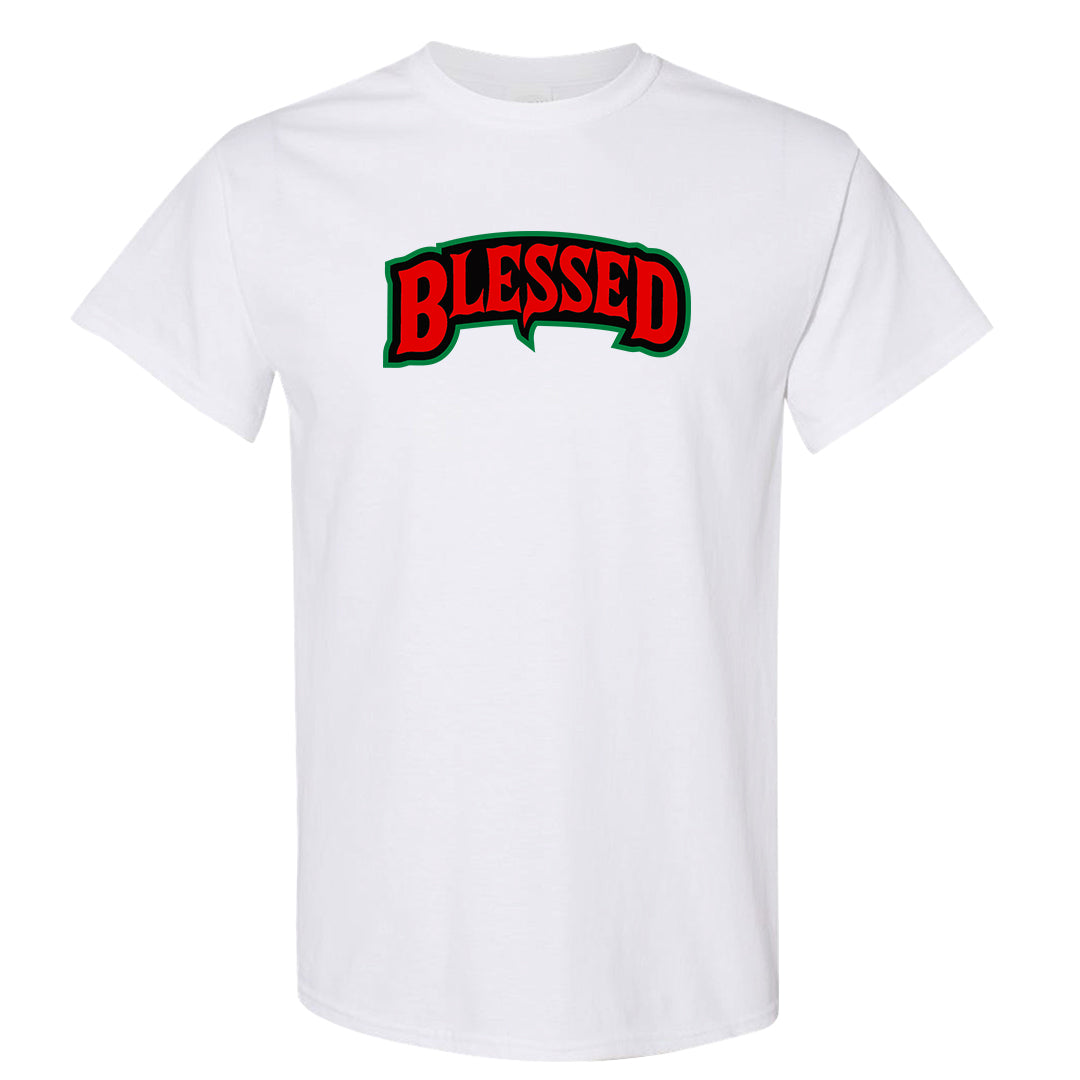 Plaid High Dunks T Shirt | Blessed Arch, White