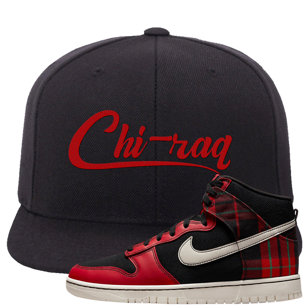 Plaid High Dunks Snapback Hat | Chiraq, Black
