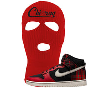 Plaid High Dunks Ski Mask | Chiraq, Red