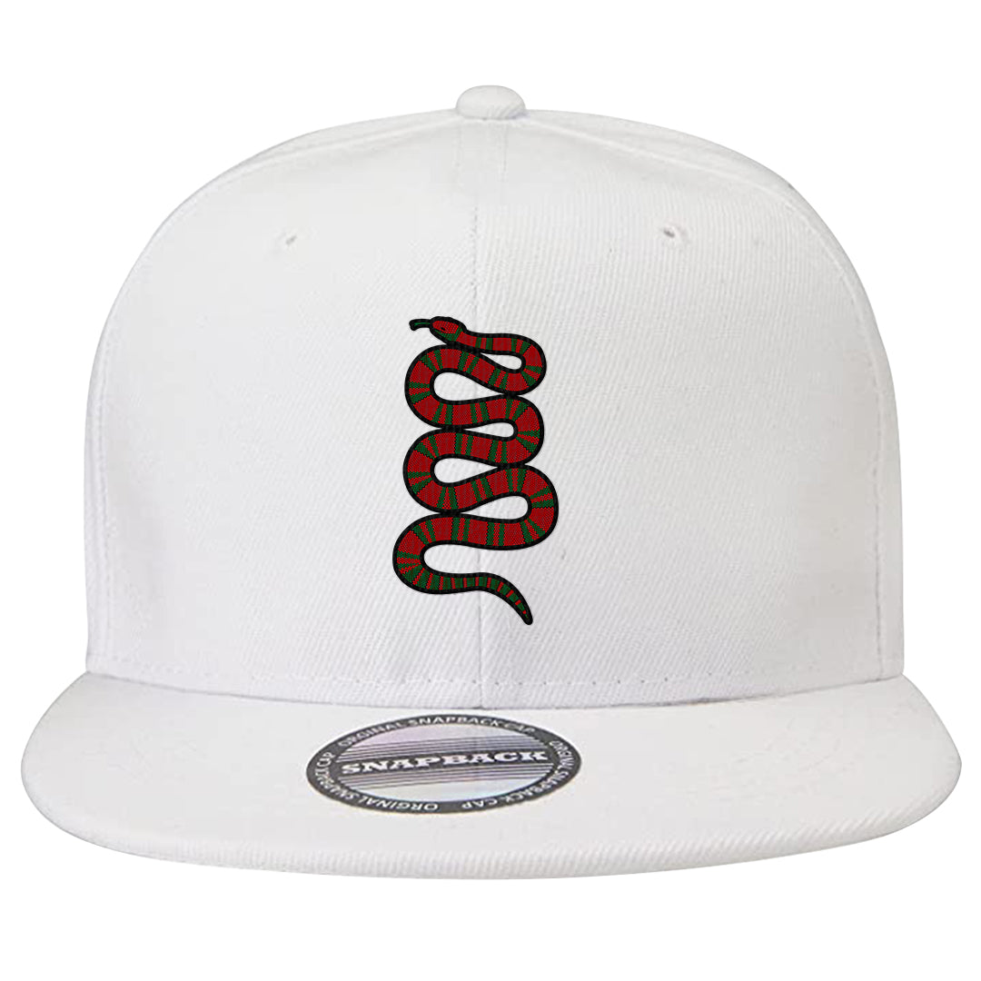 Plaid High Dunks Snapback Hat | Coiled Snake, White
