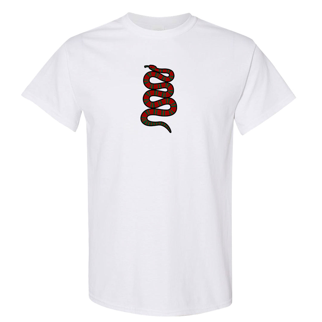 Plaid High Dunks T Shirt | Coiled Snake, White