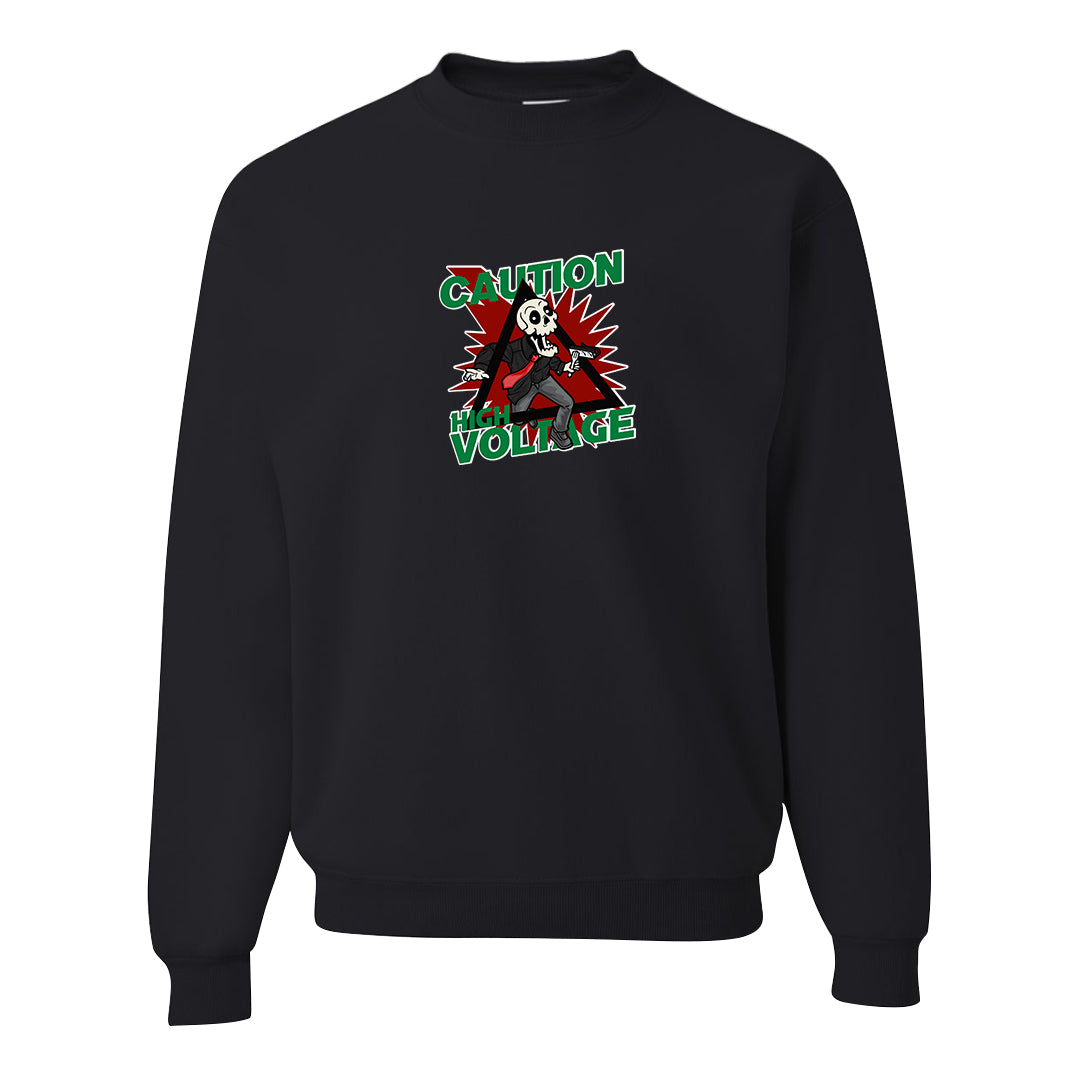 Plaid High Dunks Crewneck Sweatshirt | Caution High Voltage, Black