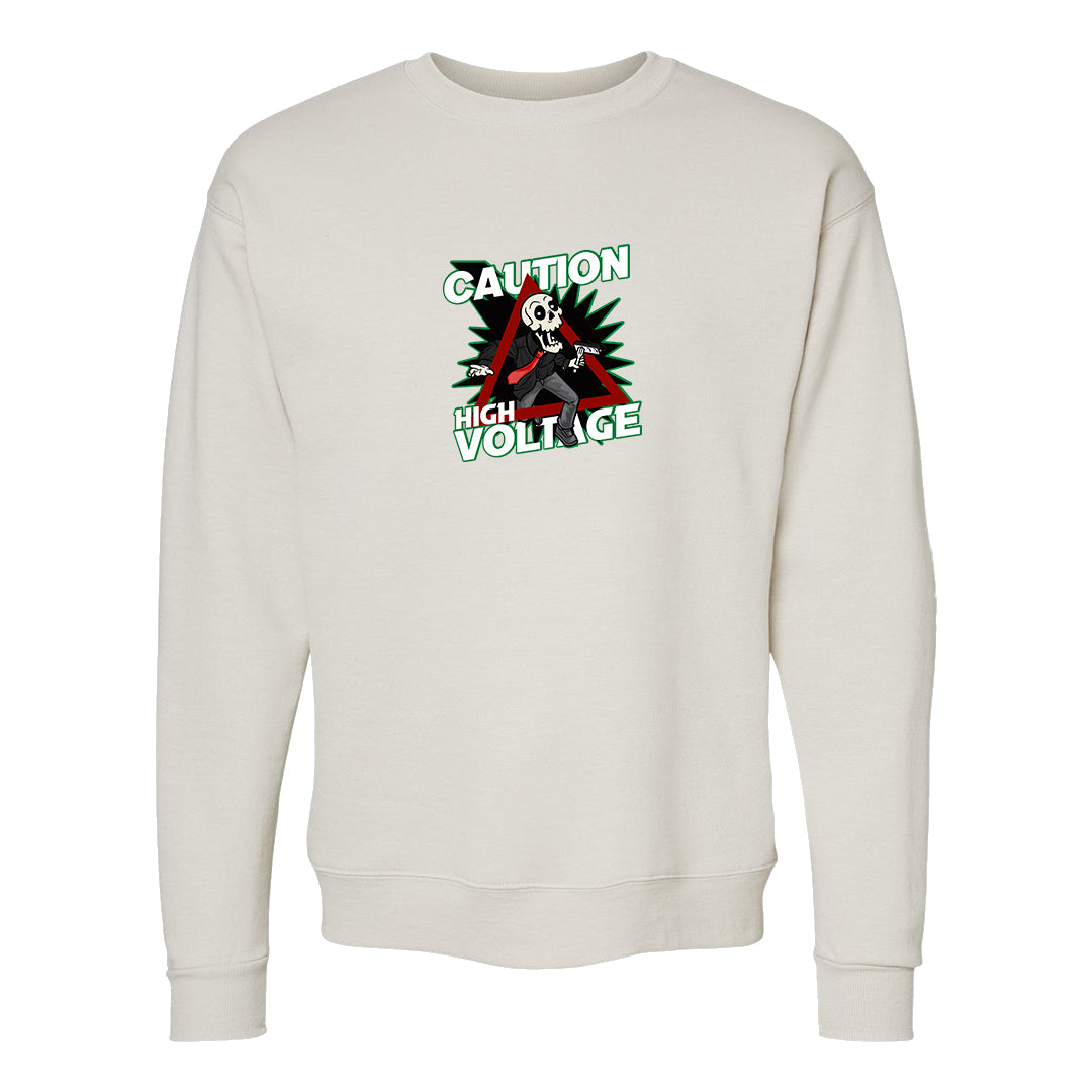 Plaid High Dunks Crewneck Sweatshirt | Caution High Voltage, Sand