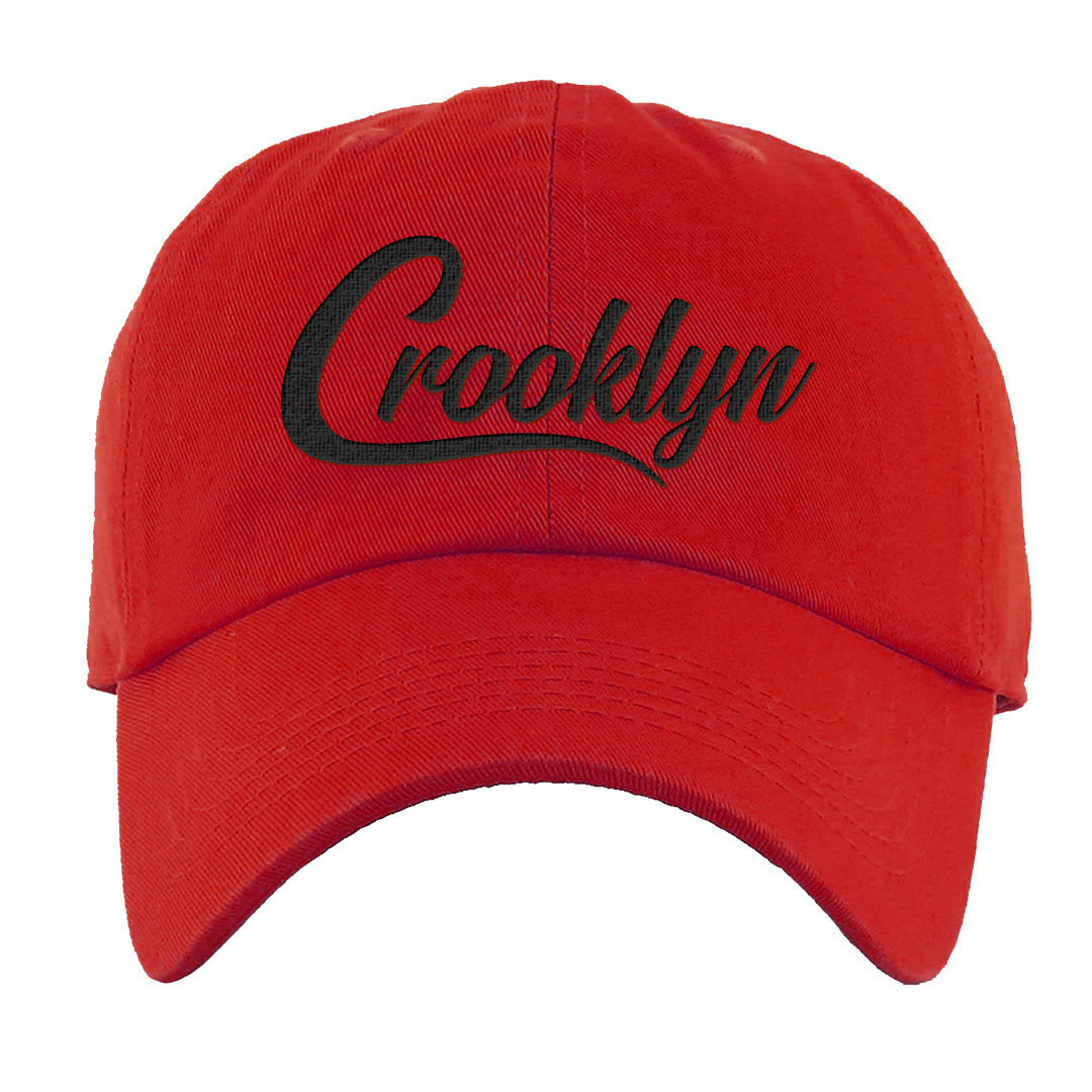 Plaid High Dunks Dad Hat | Crooklyn, Red