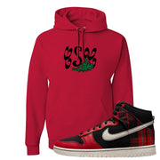 Plaid High Dunks Hoodie | Certified Sneakerhead, Red