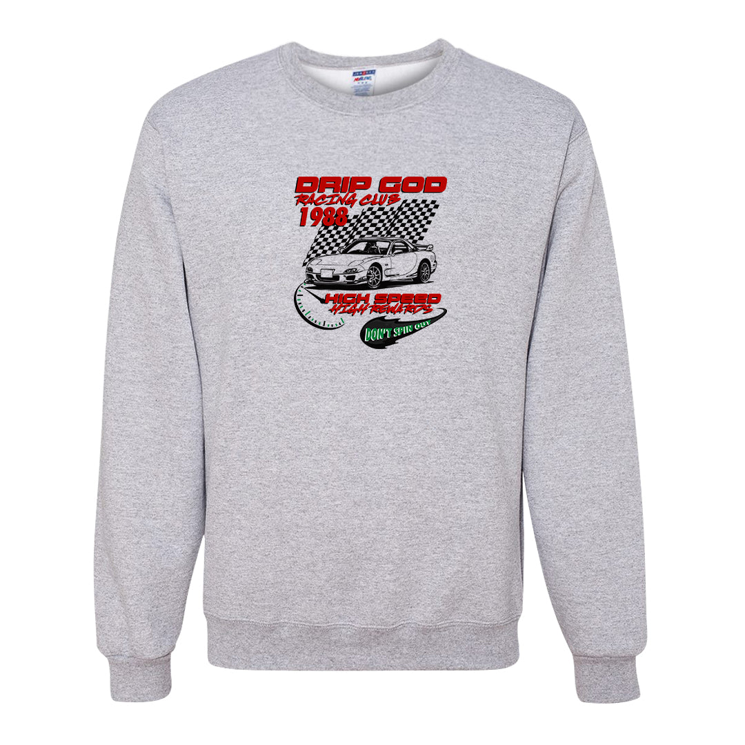 Plaid High Dunks Crewneck Sweatshirt | Drip God Racing Club, Ash