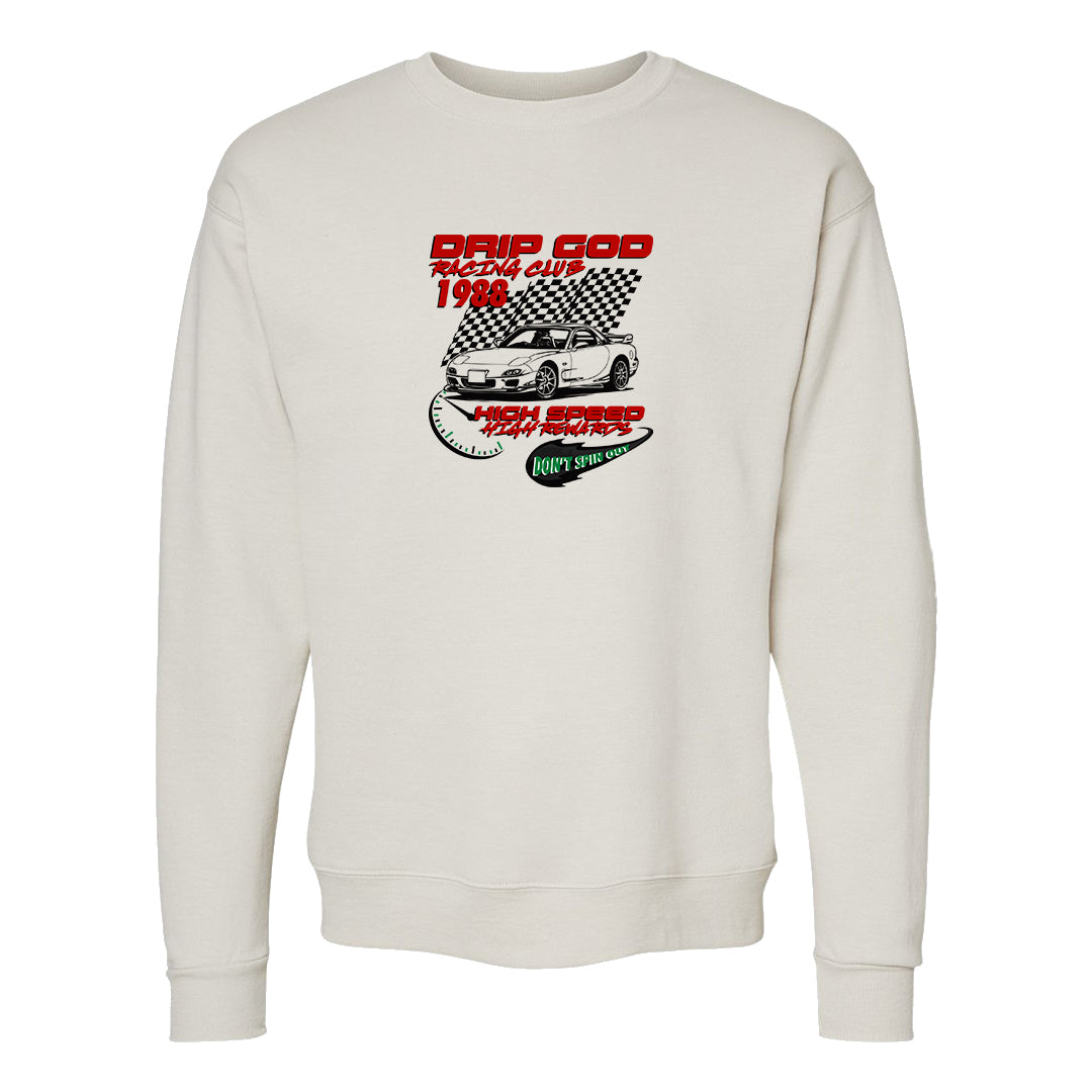 Plaid High Dunks Crewneck Sweatshirt | Drip God Racing Club, Sand