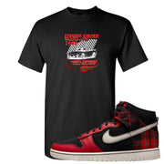 Plaid High Dunks T Shirt | Drip God Racing Club, Black