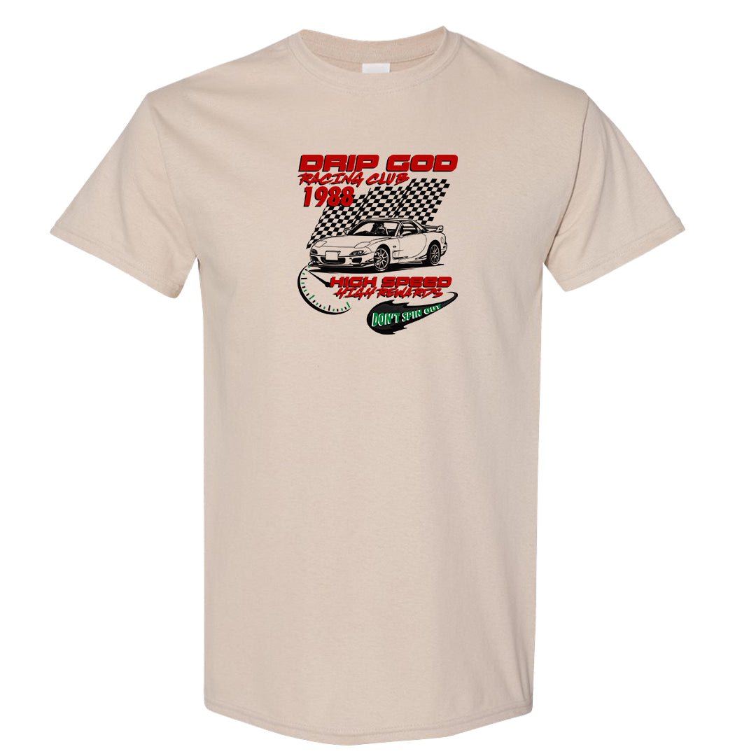 Plaid High Dunks T Shirt | Drip God Racing Club, Sand