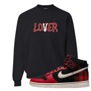 Plaid High Dunks Crewneck Sweatshirt | Lover, Black