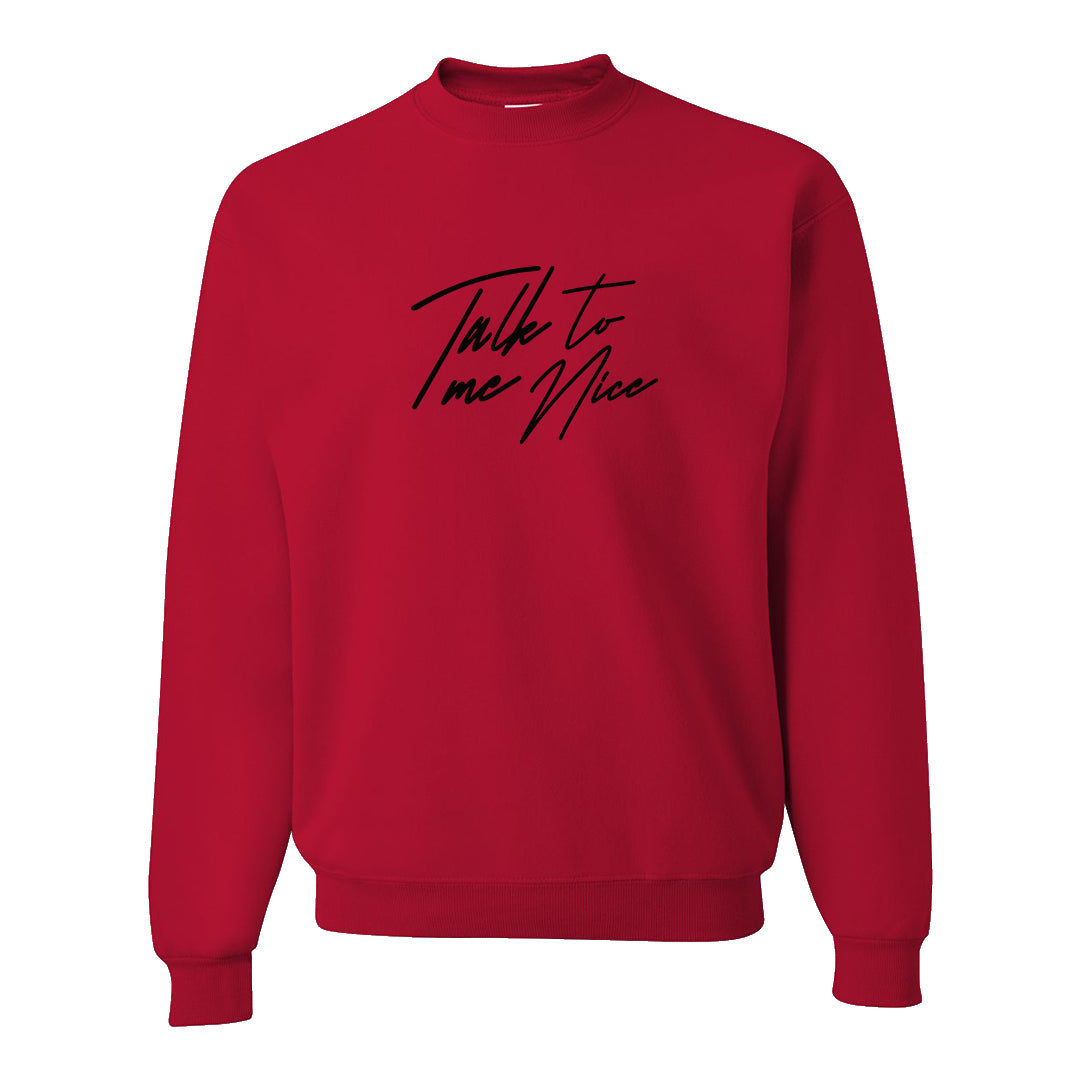 Plaid High Dunks Crewneck Sweatshirt | Talk To Me Nice, Red