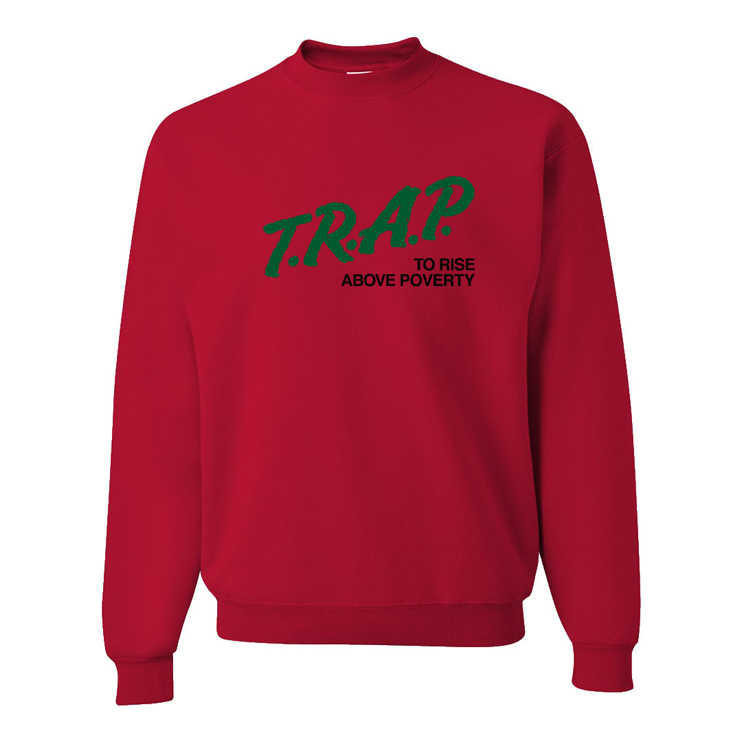 Plaid High Dunks Crewneck Sweatshirt | Trap To Rise Above Poverty, Red