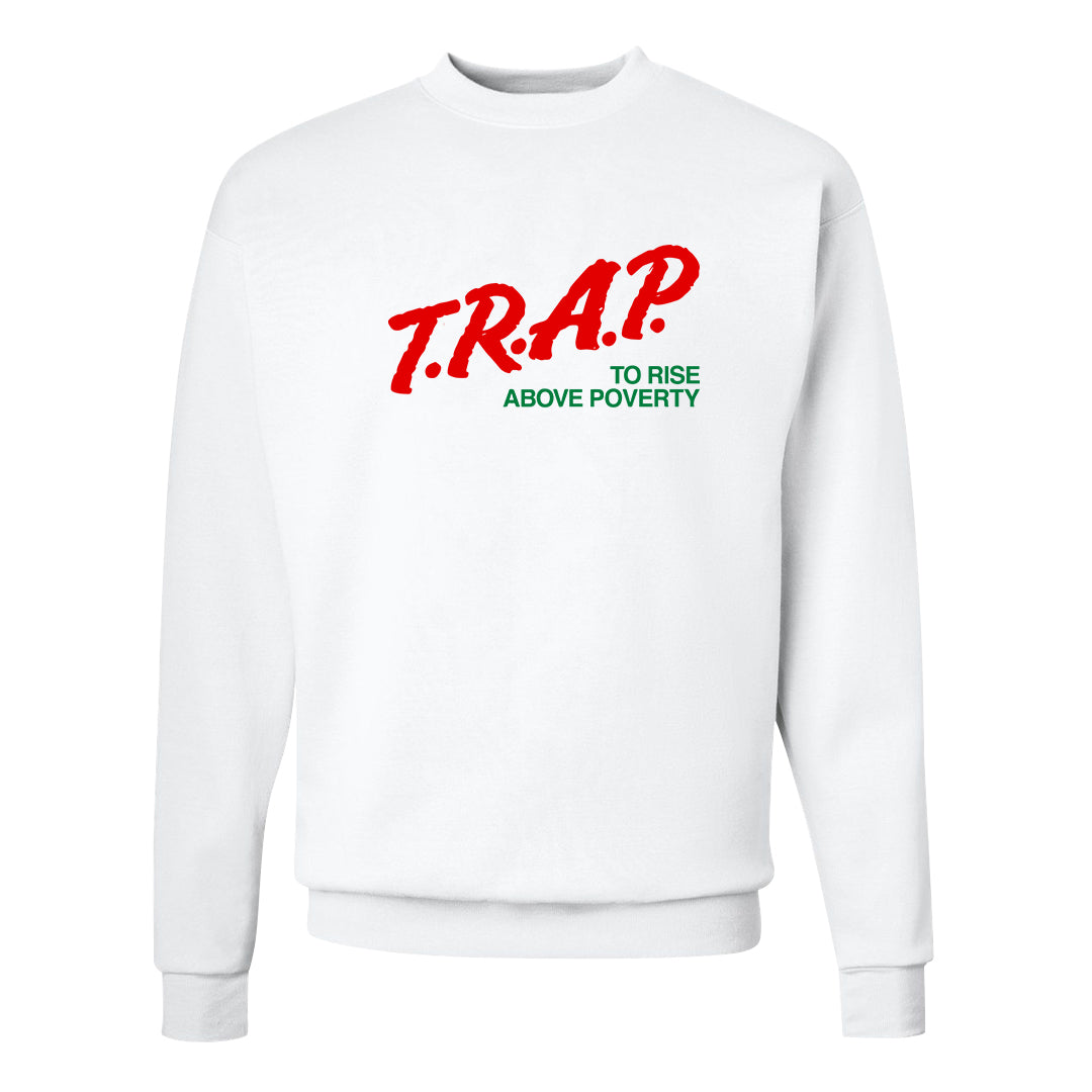 Plaid High Dunks Crewneck Sweatshirt | Trap To Rise Above Poverty, White