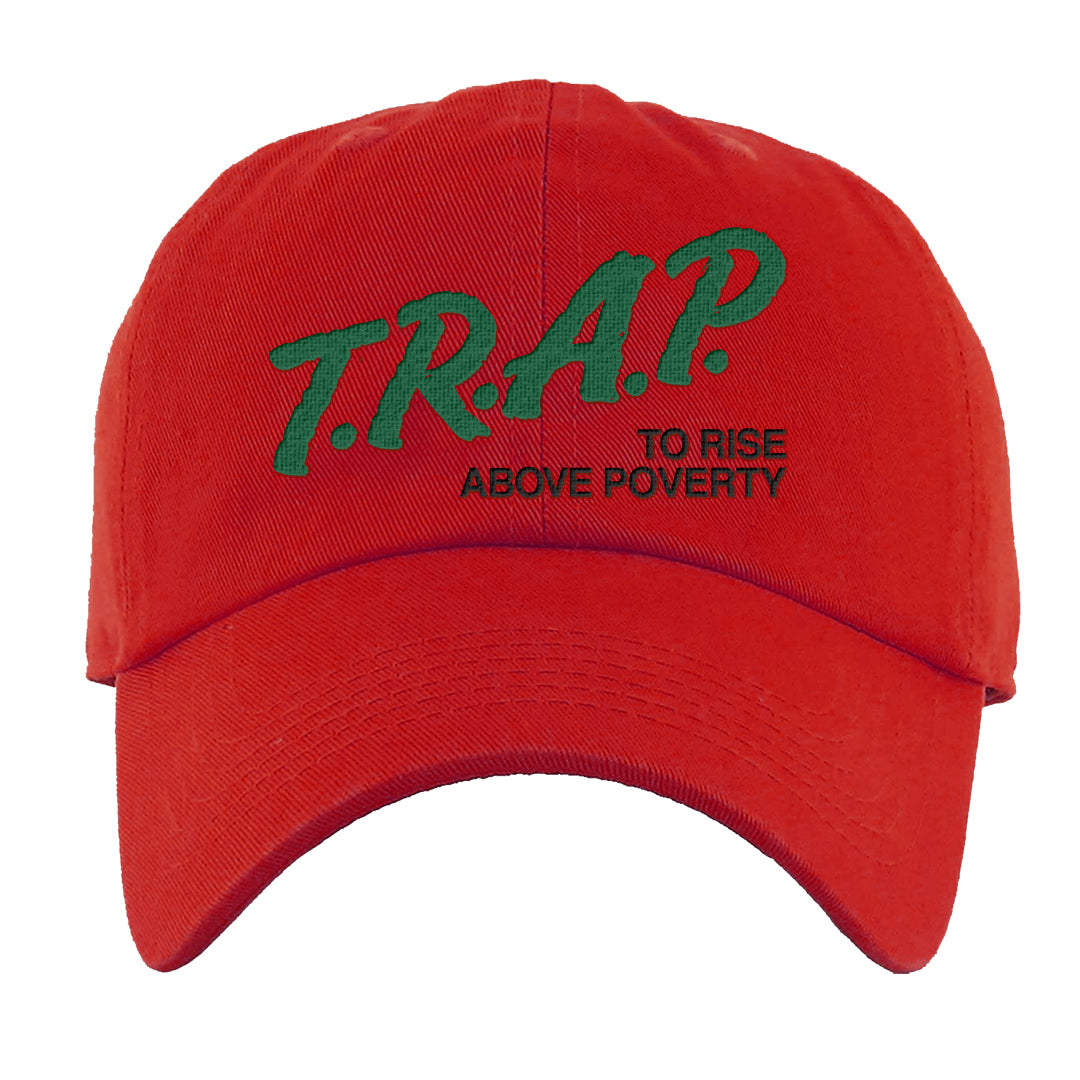 Plaid High Dunks Dad Hat | Trap To Rise Above Poverty, Red