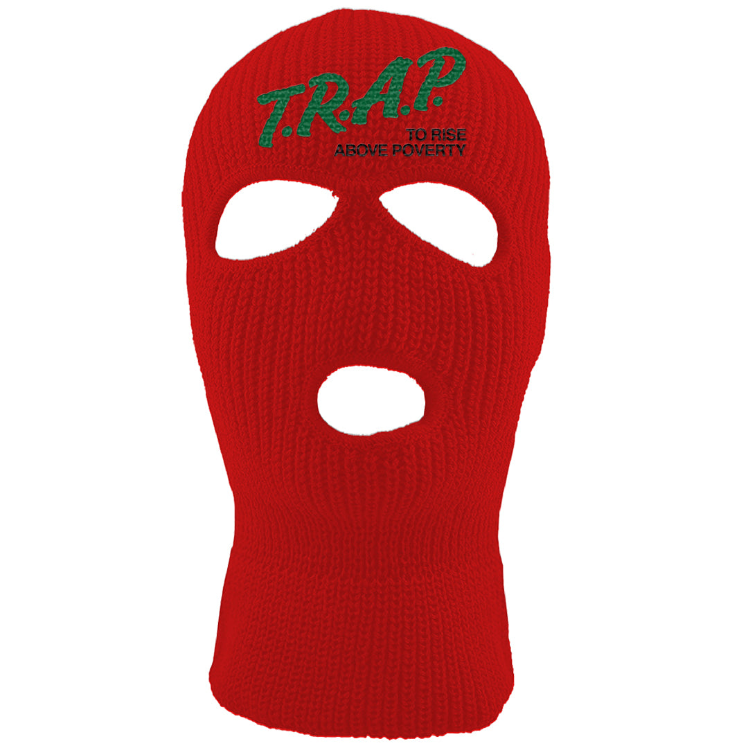 Plaid High Dunks Ski Mask | Trap To Rise Above Poverty, Red
