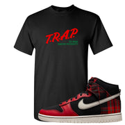 Plaid High Dunks T Shirt | Trap To Rise Above Poverty, Black