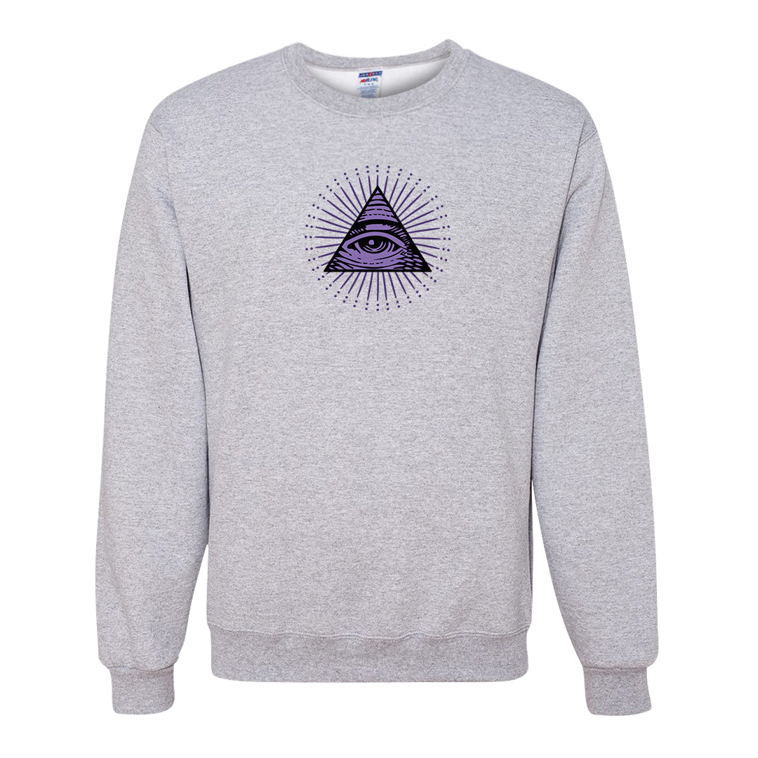 Psychic Purple High Dunks Crewneck Sweatshirt | All Seeing Eye, Ash