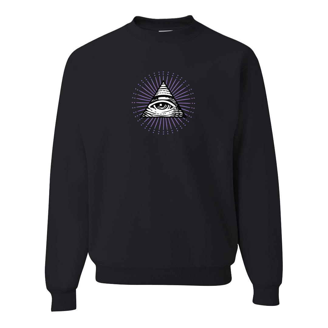 Psychic Purple High Dunks Crewneck Sweatshirt | All Seeing Eye, Black