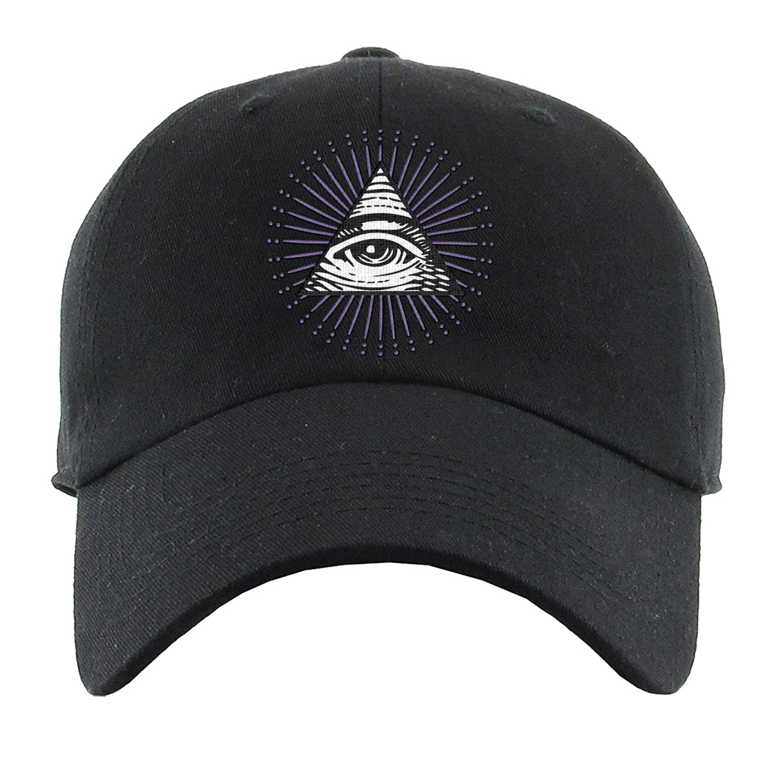 Psychic Purple High Dunks Dad Hat | All Seeing Eye, Black