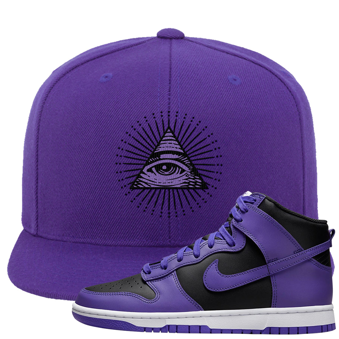 Psychic Purple High Dunks Snapback Hat | All Seeing Eye, Purple