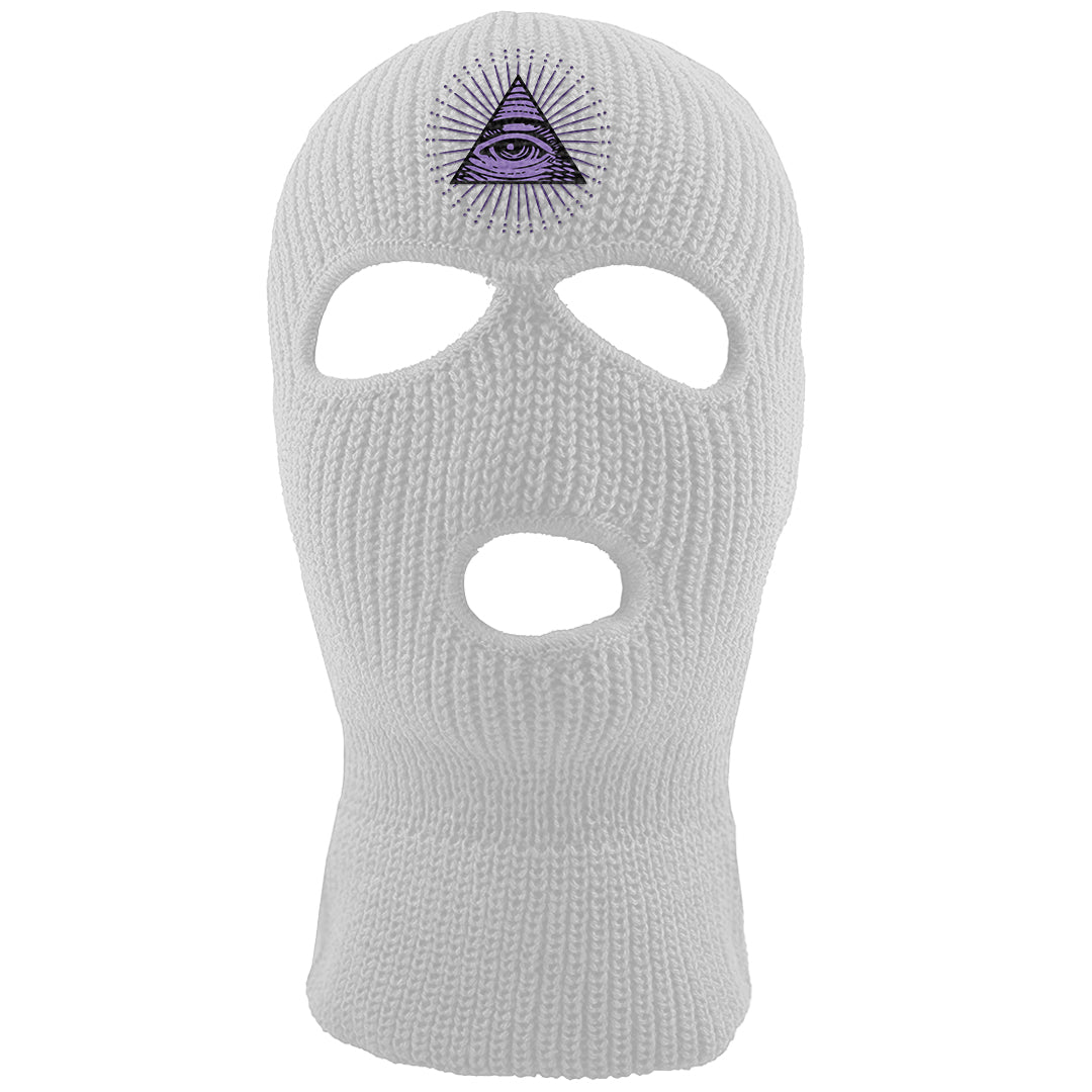 Psychic Purple High Dunks Ski Mask | All Seeing Eye, White