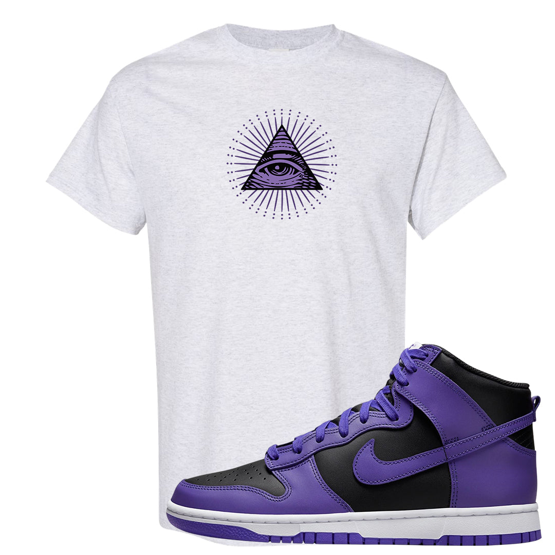 Psychic Purple High Dunks T Shirt | All Seeing Eye, Ash